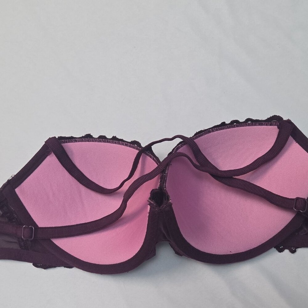 Trendy Victoria's Secret-Lace-Deep purple-Push-Up Bra 32DD-Sexy Lingerie - Picture 5 of 5